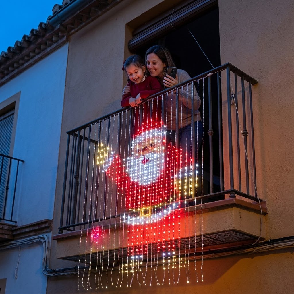 Cortina de luces LED con dibujos desde tu móvil